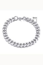 Sharks Bay Clothing – Silver Cuban Link Bracelet 9mm | Ανδρικό Βραχιόλι από Ανοξείδωτο Ατσάλι. 21εκ - Image 2