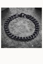 Sharks Bay Clothing – Black Cuban Link Bracelet 9mm | Ανδρικό Βραχιόλι από Ανοξείδωτο Ατσάλι 23εκ. - Image 2