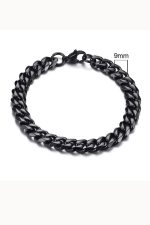 Sharks Bay Clothing – Black Cuban Link Bracelet 9mm | Ανδρικό Βραχιόλι από Ανοξείδωτο Ατσάλι 23εκ. - Image 3