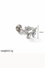 Sharks Bay Clothing – Floral Leaf Piercing (6.6mm) | Ατσάλινο Piercing Μύτης