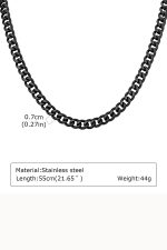 Sharks Bay Clothing – Black Cuban Link Necklace | Ανδρική Αλυσίδα Λαιμού από Ανοξείδωτο Ατσάλι - Image 3