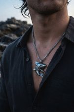 Sharks Bay Clothing – Shark Pendant Necklace (3.7cm) | Ανδρική Ατσάλινη Αλυσίδα 57cm