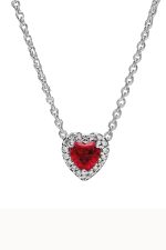 Meet Me at the Sunset – Heart Crystal Jewelry Set (Necklace & Bracelet) | Silver-Plated - Image 2