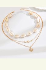 Meet Me at the Sunset – Layered Shell & Sun Gold Necklace | Boho Καλοκαιρινό Κολιέ. - Image 3