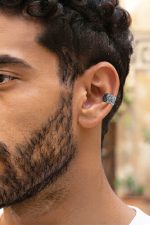 Sharks Bay Clothing Ανδρικό Ear Cuff Σκουλαρίκι Κλιπ από Ατσάλι με Ανάγλυφη Υφή (1 Τεμάχιο). - Image 3
