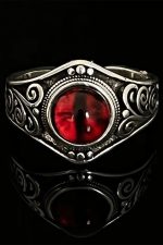 Ανδρικό Ατσάλινο Δαχτυλίδι "Dragon's Eye" με Κόκκινη Πέτρα - Sharks Bay Clothing (adjustable)
