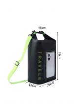 Αδιάβροχη Τσάντα / Dry Bag Υδατοστεγής με Παράθυρο για Κινητό & Ιμάντα (Μαύρο/Λαχανί) - Sharks Bay - Image 2