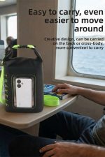 Αδιάβροχη Τσάντα / Dry Bag Υδατοστεγής με Παράθυρο για Κινητό & Ιμάντα (Μαύρο/Λαχανί) - Sharks Bay