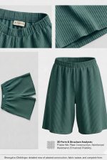 Ανδρικό Πλισέ Σετ Πουκάμισο & Σορτς Sharks Bay Clothing (Σκούρο Πράσινο / Forest Green) - Image 2
